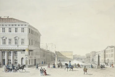 Pohled na nábřeží Moika z policejního mostu, 1839