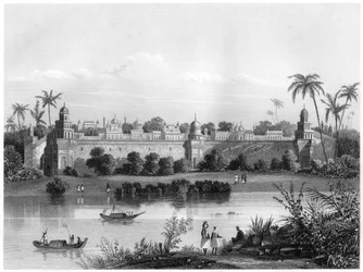 Pohled na palác Agra, od řeky, c1860
