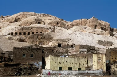 Pohled na Údolí králů, nová říše, Deir el Bahari, Egypt (foto)