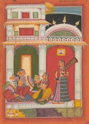 Vilaval Ragini: Folio ze série ragamala Garland of Musical Modes, ca. 1680.