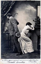 Vintage francouzská pohlednice, c1900