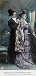 Vintage francouzská pohlednice, c1900