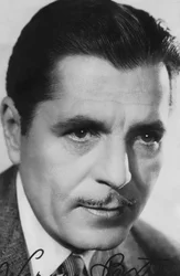 Warner Baxter, 1889-1951, americký herec, c1930-c1940. Podepsaná fotografie