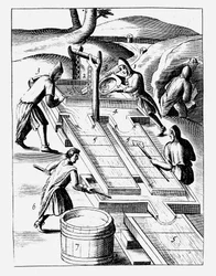 Praní rudy k těžbě zlata, 1683