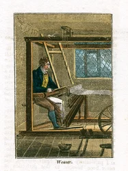 Tkadlec u svého stavu, 1823