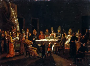 Svatba v kupeckém domě, první čtvrtina 19. století.