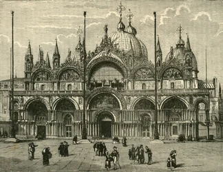 Západní fronta St. Marks, Benátky, 1890.