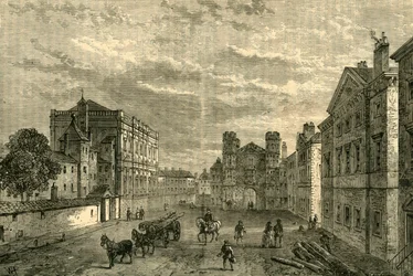 Whitehall, Pohled směrem k Holbeinově bráně, 1881.