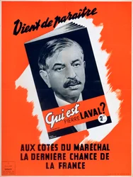 Kdo je Pierre Laval, propagandistický plakát vichistické Francie, 1940-1944