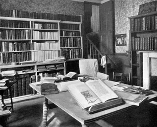 Studie Williama Morrisse, Kelmscott Manor, Kelmscott, Oxfordshire, 1901