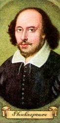 William Shakespeare, převzato ze série cigaretových karet, 1935