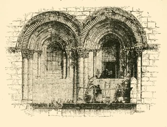 Okna kostela Božího hrobu, Jeruzalém, 1890.