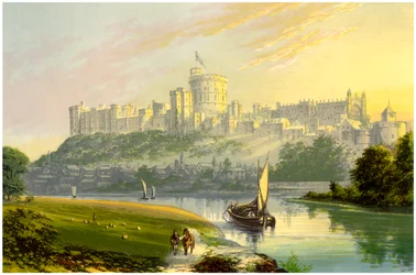 Hrad Windsor, Berkshire, královská rezidence, c1880