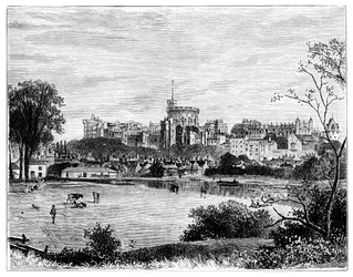 Hrad Windsor z Brocas Meadows, c1888
