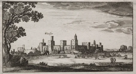 Hrad Windsor z jihovýchodu, 1600s.