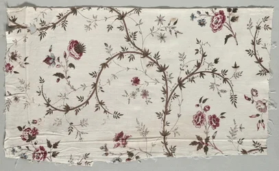 Woodblock tištěný bavlněný fragment, 1785.
