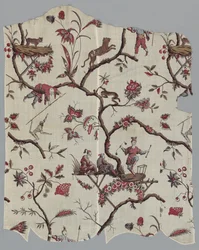 Woodblock tištěné textilní fragmenty, c. 1785.
