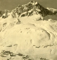 Zürs a vrchol Hasenfluh, Vorarlbersko, Rakousko, c1935.