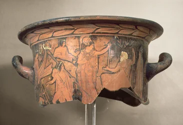 Černofigurový krater, 4. století př. n. l. (fragment)