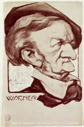 Karikatura Richarda Wagnera, nakladatelství Edit. Milano Prop Art Reservata