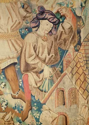 Detail z jedné z Devonshire Hunting Tapestries, Arras 1425-50