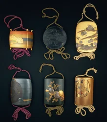 Inro Cases, 19. století (zlacené a lakované)