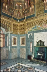 Interiér, Cardiff Castle, Wales, postavený kolem roku 1875
