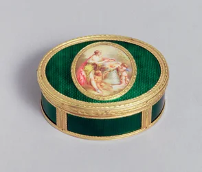 Louis XVI zlatá a smaltovaná tabatěrka, Pierre-Francois Drais, Paříž, 1774