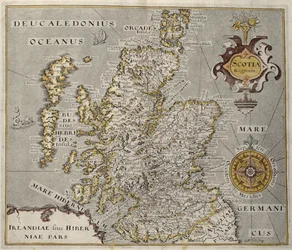 Mapa Skotského království, 17. století Scotia Regnum