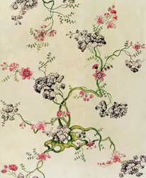 Hedvábný design od Anny Maria Garthwaite, 1740