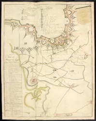 Tónovaný plán obléhání funguje. Žurnál o obléhání Bergenu op Zoom Francouzi v roce 1747; předcházela zpráva o stavu francouzského dělostřelectva v té době.