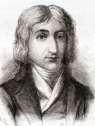 André-Jacques Garnerin, balonista a vynálezce bezrámového padáku, z „Les Merveilles de la Science“, publikoval c.1870 (Litho)