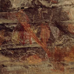 Austrálie, Severní teritorium, Arnhemská země, Národní park Kakadu, Ubirr Rock, domorodé skalní malby