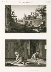 Stavební konstrukce a opravy Tesaři a truhláři, Egypt, c 1798
