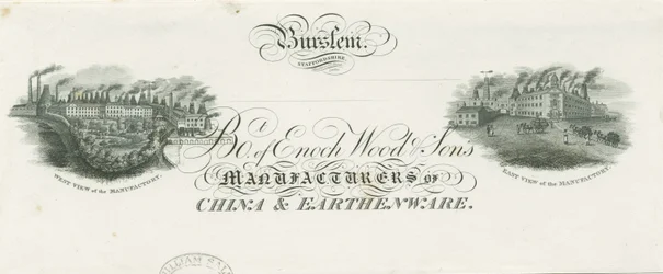 Burslem – Bill Head of Enoch Wood & Sons: rytina, nd [?19. století]