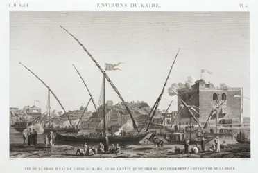 Oslava každoročního otevření hráze na Káhirském kanálu, Egypt, c 1798