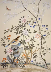 Tapeta Chinoiserie, Marble Hill House, Twickenham, Richmond, Middlesex, Velká Británie