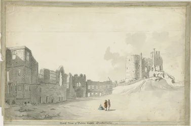 Dudley Castle: sépiová kresba, nd [c 1790]