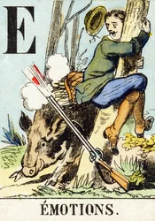 E: Emotions - The Hunting Alphabet, c.1890 (rytina)