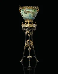 Francouzský "Japonisme" Jardiniere-on-Stand, 1874