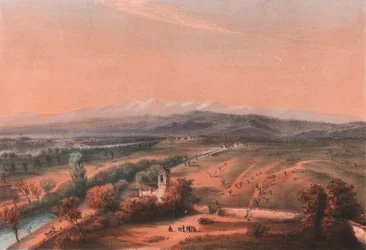 Celkový pohled na bojiště Magenta, Lombardie