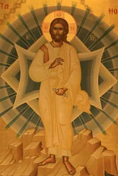 Řecká ortodoxní ikona zobrazující Ježíšovo proměnění v Soluni Řecko