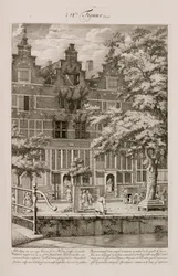 Dům poškozený požárem, Amsterdam, Holandsko