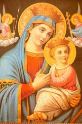 Ikona v koptském klášteře Saint Bishoy v Egyptě