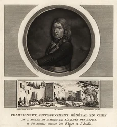 Jean Etienne Vachier Championnet, vrchní generál armády Neapole, Alp, Itálie