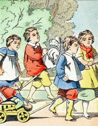 Hra: The Little Car - Child Entertainment Alphabet c.1890 (litografie)