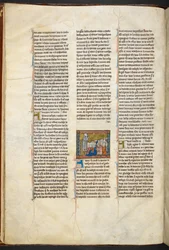 Josef z Arimatie káže svým následovníkům z Příběhu svatého grálu, c 1315-1