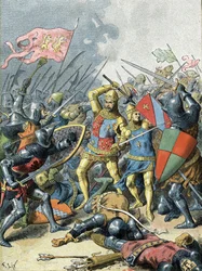 Král Jan II. Dobrý v bitvě u Poitiers (1356)