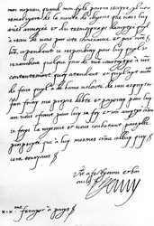 Dopis francouzského krále Jindřicha IV. Jindřichovi, princi z Walesu, s poděkováním za dar smečky psů pro jeho syna, dauphina, který je příliš mladý na to, aby mohl psát osobně, napsaný v Paříži