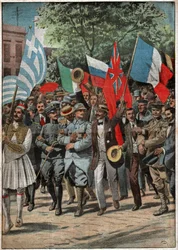 Manifestace v Soluni. Demonstrace v Soluni.